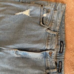 Cropped straight leg jeans